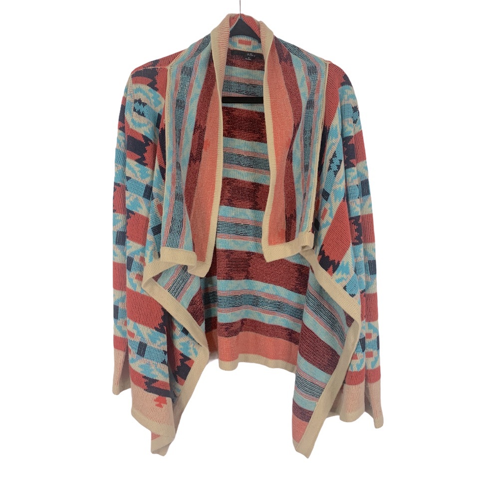Mohair Blend Cardigan Sweater, Aztec Print Size: S